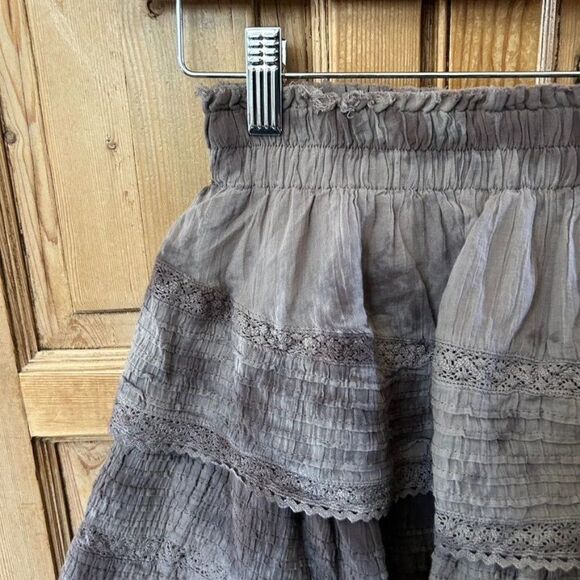NWT Aerie Small Brown Skirt Tiered Rock and Ruffle‎ Tie Dye - Picture 2 of 11